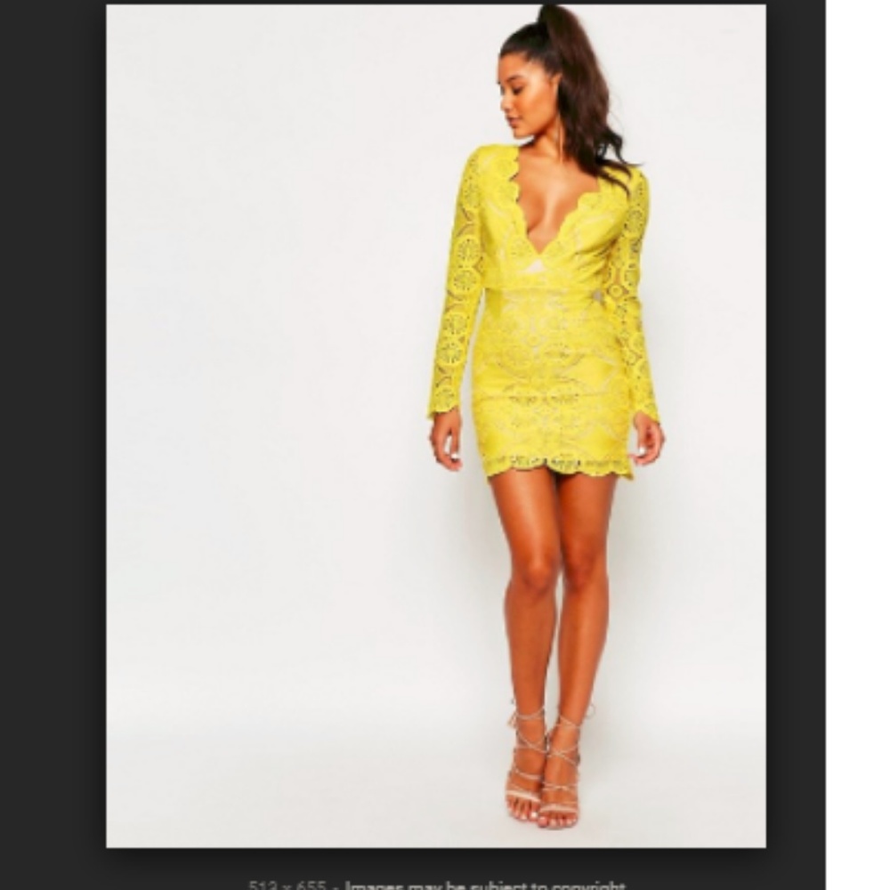 Yellow lace dress - Picture 1 of 2